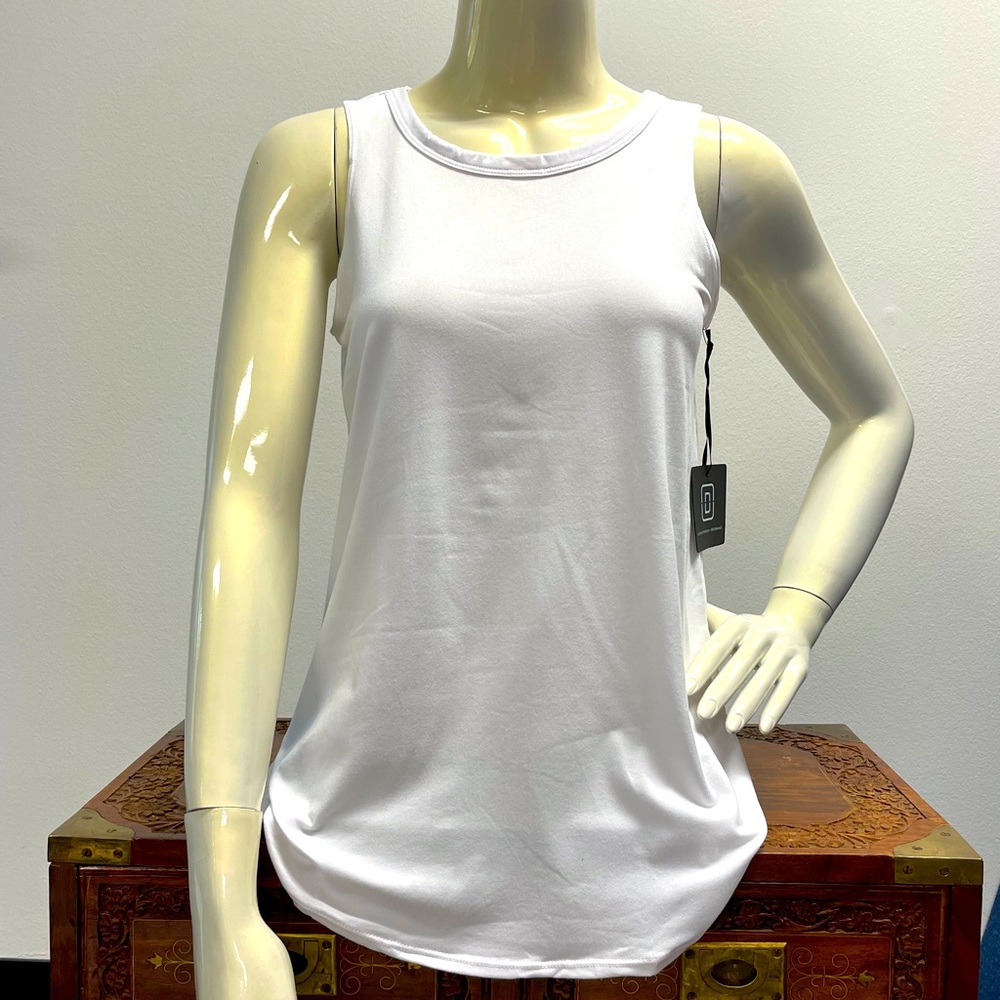 DYI - White Tank with Upper Back Cut Out